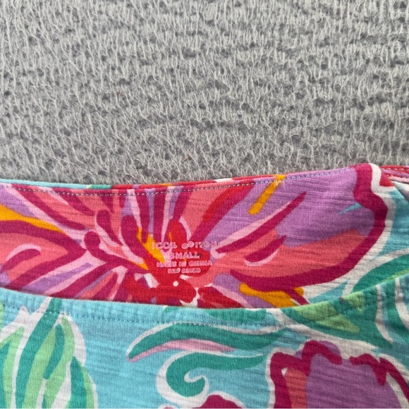 Lilly Pulitzer Dress Womens Small Multicolor Floral Cassie T Shirt Colorfull - Picture 4 of 9